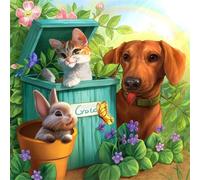 Jigsaw Puzzles For Adults 150 Piece,65x65 cm puzzle for adults Educational Game Challenge Toy 150 Pieces puzzles for Adult Home Decoration Puzzle (Cat Rabbit Dog Animals)