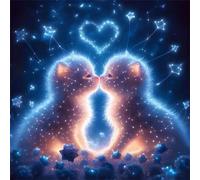 Jigsaw Puzzles For Adults 150 Piece,65x65 cm puzzle for adults Educational Game Challenge Toy 150 Pieces puzzles for Adult Home Decoration Puzzle (Cute Starry Cats)