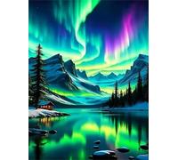 Jigsaw Puzzles for Adults 1500 pieces,87x57 cm puzzle for adults Educational Game Challenge 1500 Pieces puzzles for Adult Home Decoration Puzzle Paesaggio del lago Aurora