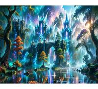 Jigsaw Puzzles for Adults 200 pieces,35x25 cm puzzle for adults Educational Game Challenge 200 Pieces puzzles for Adult Home Decoration Puzzle Paesaggio del castello dei sogni