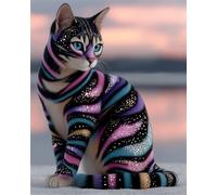 Jigsaw Puzzles for Adults 30 Pieces Glitter Black Cat, 25x20cm 30 pieces puzzles for adults, Educational Game Challenge Toy, Impossible Puzzle for Family Activity