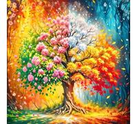 Jigsaw Puzzles For Adults 300 piece,Four Seasons Tree Scenery jigsaw puzzle 35x35 cm Educational Challenging puzzles,DIY Puzzles for Home Decoration Family Perfect Game