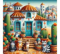 Jigsaw Puzzles For Adults 300 piece,House Cats Country jigsaw puzzle 35x35 cm Educational Challenging puzzles,DIY Puzzles for Home Decoration Family Perfect Game