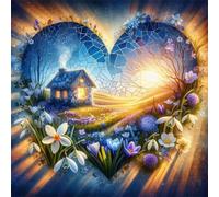 Jigsaw Puzzles For Adults 300 piece,Scenery Heart Cottage jigsaw puzzle 35x35 cm Educational Challenging puzzles,DIY Puzzles for Home Decoration Family Perfect Game