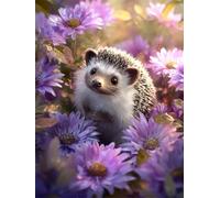 Jigsaw Puzzles for Adults 300 Pieces Flower Brown Hedgehog, 40x28cm 300 pieces puzzles for adults, Educational Game Challenge Toy, Impossible Puzzle for Family Activity