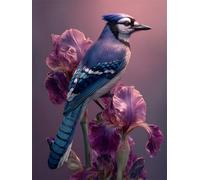 Jigsaw Puzzles for Adults 300 Pieces Iris Flower Birds, 40x28cm 300 pieces puzzles for adults, Educational Game Challenge Toy, Impossible Puzzle for Family Activity