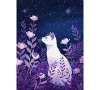 Jigsaw Puzzles for Adults 300 Pieces Night Plant Cat, 40x28cm 300 pieces puzzles for adults, Educational Game Challenge Toy, Impossible Puzzle for Family Activity