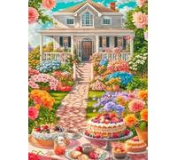 Jigsaw Puzzles for Adults 300 Pieces Villa Dessert Party, 40x28cm 300 pieces puzzles for adults, Educational Game Challenge Toy, Impossible Puzzle for Family Activity