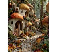 Jigsaw Puzzles for Adults 300 Pieces Village Mushroom, 40x28cm 300 pieces puzzles for adults, Educational Game Challenge Toy, Impossible Puzzle for Family Activity