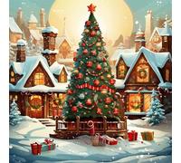 Jigsaw Puzzles For Adults 35 Piece,12x12 cm puzzle for adults Educational Game Challenge Toy 35 Pieces puzzles for Adult Home Decoration Puzzle (Cartoon Country Christmas)