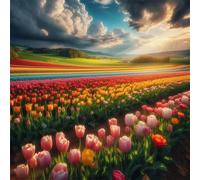 Jigsaw Puzzles For Adults 35 Piece,12x12 cm puzzle for adults Educational Game Challenge Toy 35 Pieces puzzles for Adult Home Decoration Puzzle (Rainbow Flower Fields)