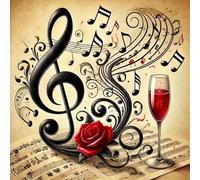 Jigsaw Puzzles For Adults 35 piece,Music Red Wine jigsaw puzzle 12x12 cm Educational Challenging puzzles,DIY Puzzles for Home Decoration Family Perfect Game