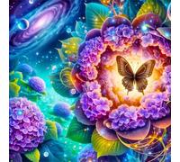 Jigsaw Puzzles For Adults 35 piece,Space Flowers Butterflies jigsaw puzzle 12x12 cm Educational Challenging puzzles,DIY Puzzles for Home Decoration Family Perfect Game