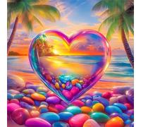Jigsaw Puzzles For Adults 35 piece,Sunset Love Beach jigsaw puzzle 12x12 cm Educational Challenging puzzles,DIY Puzzles for Home Decoration Family Perfect Game