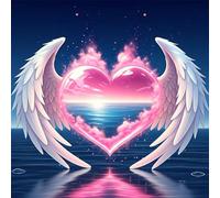 Jigsaw Puzzles For Adults 35 piece,Wings Love Heart jigsaw puzzle 12x12 cm Educational Challenging puzzles,DIY Puzzles for Home Decoration Family Perfect Game