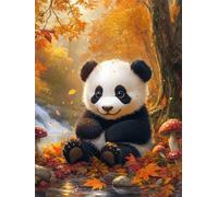Jigsaw Puzzles for Adults 700 Pieces Golden Autumn Panda, 52x38cm 700 pieces puzzles for adults, Educational Game Challenge Toy, Impossible Puzzle for Family Activity