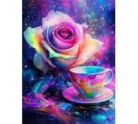 Jigsaw Puzzles for Adults 700 Pieces Rose Teacup, 52x38cm 700 pieces puzzles for adults, Educational Game Challenge Toy, Impossible Puzzle for Family Activity