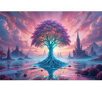 Jigsaw Puzzles for Adults 90 pieces,25x20 cm puzzle for adults Educational Game Challenge 90 Pieces puzzles for Adult Home Decoration Puzzle Albero del paesaggio del castello