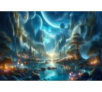 Jigsaw Puzzles for Adults 90 pieces,25x20 cm puzzle for adults Educational Game Challenge 90 Pieces puzzles for Adult Home Decoration Puzzle Scenario spaziale fantasy