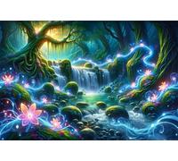 Jigsaw Puzzles for Adults 90 pieces,25x20 cm puzzle for adults Educational Game Challenge 90 Pieces puzzles for Adult Home Decoration Puzzle Cascata nella giungla fantasy