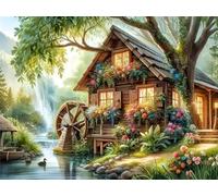Jigsaw Puzzles for Adults 90 pieces,25x20 cm puzzle for adults Educational Game Challenge 90 Pieces puzzles for Adult Home Decoration Puzzle Cottage di fiori sul lungofiume