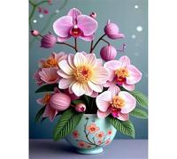 Jigsaw Puzzles for Adults 90 pieces,25x20 cm puzzle for adults Educational Game Challenge 90 Pieces puzzles for Adult Home Decoration Puzzle Vaso di orchidee rosa