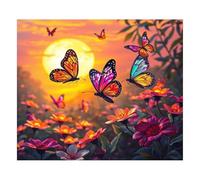 Jigsaw Puzzles for Adults 90 pieces,25x20 cm puzzle for adults Educational Game Challenge 90 Pieces puzzles for Adult Home Decoration Puzzle Fiori al tramonto e farfalle