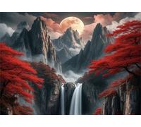 Jigsaw Puzzles for Adults 90 pieces,25x20 cm puzzle for adults Educational Game Challenge 90 Pieces puzzles for Adult Home Decoration Puzzle Alberi di cascata di montagna