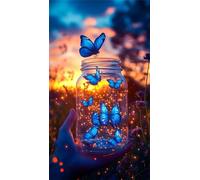 Jigsaw Puzzles for Adults 90 pieces,25x20 cm puzzle for adults Educational Game Challenge Toy 90 Pieces puzzles for Adult Home Decoration Puzzle Bottiglia di vetro farfalla blu