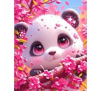 Jigsaw Puzzles for Adults 90 Pieces,Cute Flower Pandas jigsaw puzzle 25x20 cm Challenging DIY Puzzle for Home Decoration,Family puzzles for Game