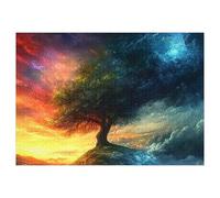 Jigsaw Puzzles for Adults 90 Pieces,Fantasy Landscape Tree jigsaw puzzle 25x20 cm Challenging DIY Puzzle for Home Decoration,Family puzzles for Game