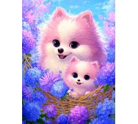 Jigsaw Puzzles for Adults 90 Pieces Flower Dog, 25x20cm 90 pieces puzzles for adults, Educational Game Challenge Toy, Impossible Puzzle for Family Activity