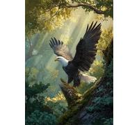 Jigsaw Puzzles for Adults 90 Pieces Jungle Eagle, 25x20cm 90 pieces puzzles for adults, Educational Game Challenge Toy, Impossible Puzzle for Family Activity