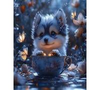 Jigsaw Puzzles for Adults 90 Pieces Teacup Dog, 25x20cm 90 pieces puzzles for adults, Educational Game Challenge Toy, Impossible Puzzle for Family Activity