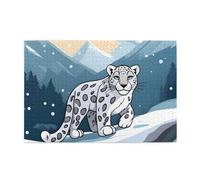 Jigsaw Puzzles1000 Pezzi BROLEO Cartoon Snow Leopard Stampa Educativo Intellettuale Puzzle in legno, Divertenti Puzzle, Stress Alleviare Puzzle