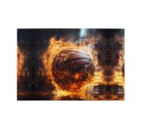 Jigsaw Puzzles1000 Pezzi Hytter Basket On Fire e Water Flame Schizzi Modello Educativo Intellettuale Puzzle in legno, Divertenti Puzzle, Gioco antistress