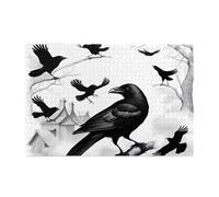 Jigsaw Puzzles1000 Pezzi Hytter Black Crow Birds Pattern Educational Intellettuale Puzzle in legno, Divertenti Puzzle, Gioco antistress