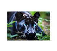 Jigsaw Puzzles1000 Pezzi Hytter Panther con Occhi Blu Modello Educativo Intellettuale Puzzle in legno, Divertenti Puzzle, Gioco antistress