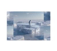 Jigsaw Puzzles1000 Pezzi Hytter Penguin On The Ice Cube of Love Modello Educativo Intellettuale Puzzle in legno, Divertenti Puzzle, Gioco antistress