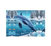 Jigsaw Puzzles1000 pezzi Hytter Winter The Delphin Pattern Educational Intellectual Puzzle in legno, Divertenti Puzzle, Gioco antistress