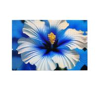 Jigsaw Puzzles1000 Pezzi Jkiegoq Blu Ibisco Stampato Educativo Intellettuale Puzzle In Legno Divertenti, Gioco di Alleviare Lo Stress