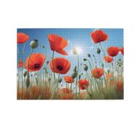 Jigsaw Puzzles1000 Pezzi Jkiegoq Papaveri Sul Cielo Blu Stampato Educativo Intellettuale Puzzle In Legno Divertente, Gioco di Alleviare Lo Stress