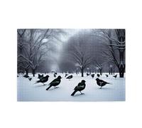Jigsaw Puzzles1000 Pezzi Jkiegoq Uccelli nel Parco In Una Giornata Di Neve Stampato Educativo Intellettuale Puzzle In Legno Educativo, Divertente Puzzle, Gioco di Alleviare Lo Stress