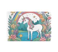 Jigsaw Puzzles1000 pezzi Jkiegoq Unicorni dal fiume stampato puzzle educativo intellettuale in legno, divertente puzzle, gioco antistress