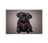 Jigsaw Puzzles1000 Pezzi Whjdpp Carlino Nero Carlino Immagine Educativo Intellettuale Puzzle in legno, Divertenti Puzzle, Gioco antistress