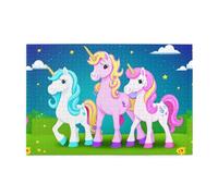 Jigsaw Puzzles1000 Pezzi Whjdpp Cartoon Unicorni Immagine Educativa Intellettuale Puzzle in legno, Divertenti Puzzle, Gioco antistress