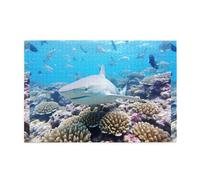 Jigsaw Puzzles1000 Pezzi Whjdpp Shark by Coral Reef Modello Educativo Intellettuale Puzzle in legno, Divertenti Puzzle, Stress Alleviare Puzzle