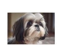 Jigsaw Puzzles1000 Pezzi Whjdpp Shih Tzu Dog Pattern Educativo Intellettuale Puzzle in legno, Divertenti Puzzle, Stress Alleviare Puzzle