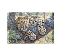 Jigsaw Puzzles1000 Pezzi Whjdpp Sleeping Leopard Pattern Educativo Intellettuale Puzzle in legno, Divertenti Puzzle, Stress Alleviare Puzzle