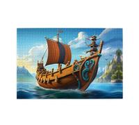 Jigsaw Puzzles1000 Pezzi Whjdpp Vichinghi Barca Modello Educativo Intellettuale Puzzle in legno, Divertenti Puzzle, Stress Alleviare Puzzle